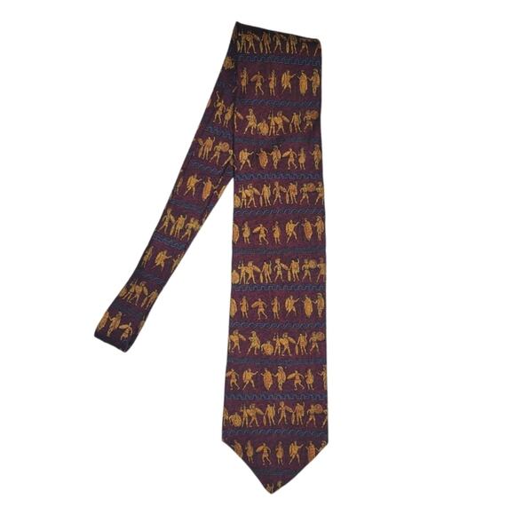 Alynn Neckwear Men's Necktie Ancient Greek Warriors All Silk Tie Made In USA